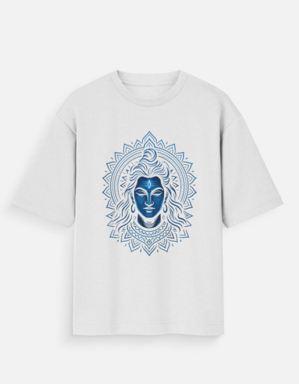Divine Shiva Glow T-Shirt – Cosmic Tranquility Edition | Spiritual Mandala Art | Unisex Oversized